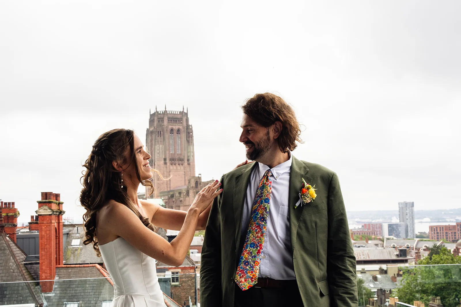 Mark and MJ celebrating their wedding